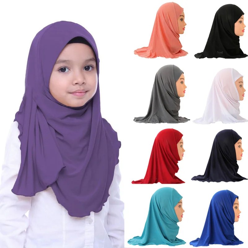 

Headwrap Islamic Arab Scarfs Shawls Fit 2-7 Years Old Muslim Hijab Scarf Girls Kids Turban Caps Flower Headscarf