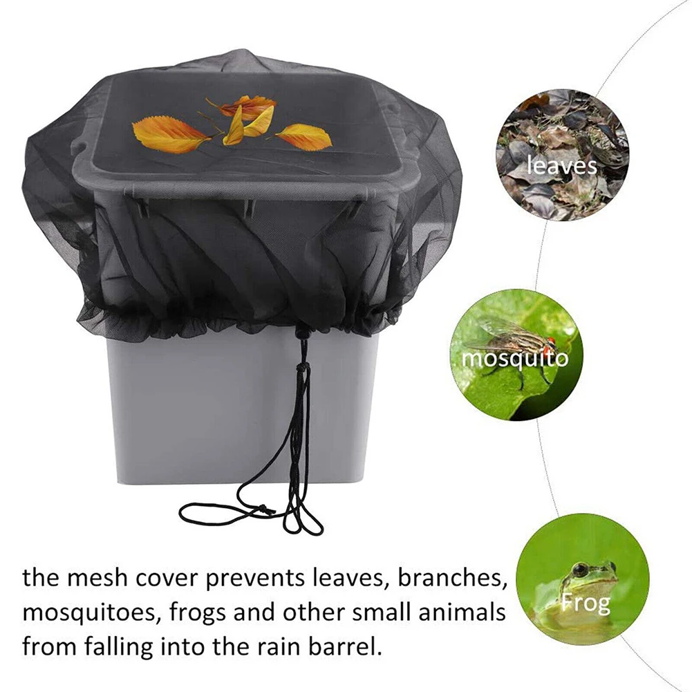 

1PCS Adjustable Rain Barrel Mesh Cover Water Butt Net For Outdoor Rain Barrel Cover Yard Garden Outdoor Living