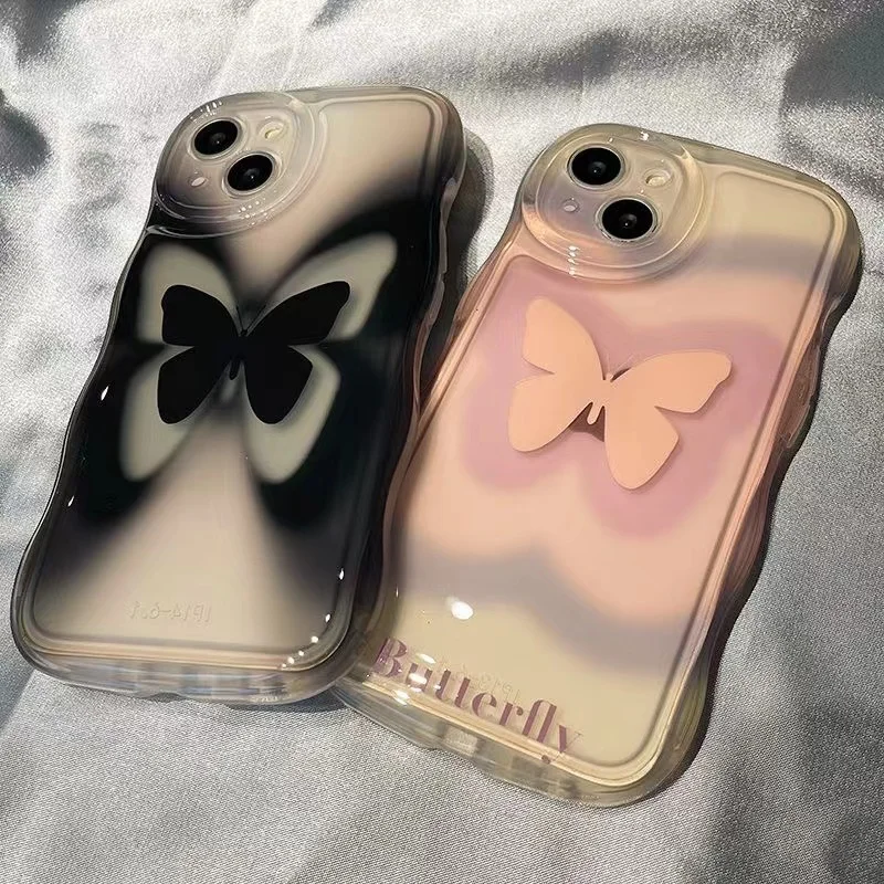 

Butterfly Phone Case for Women Suitable for iPhone X XS XR 11 12 13 14 Pro MAX Full Package Soft Protective Case Anti Drop