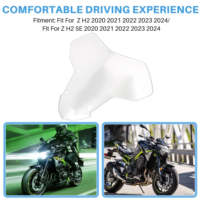 Лобовое стекло мотоцикла дефлекторы воздушного потока для Kawasaki Ninja Z-H2 21-2024 ZH2 Z H2 SE