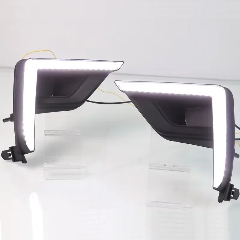 Автомобильные светодиодные дневные фонари DRL для Toyota Prado 150 FJ150 LC150 2018 2019 желтый