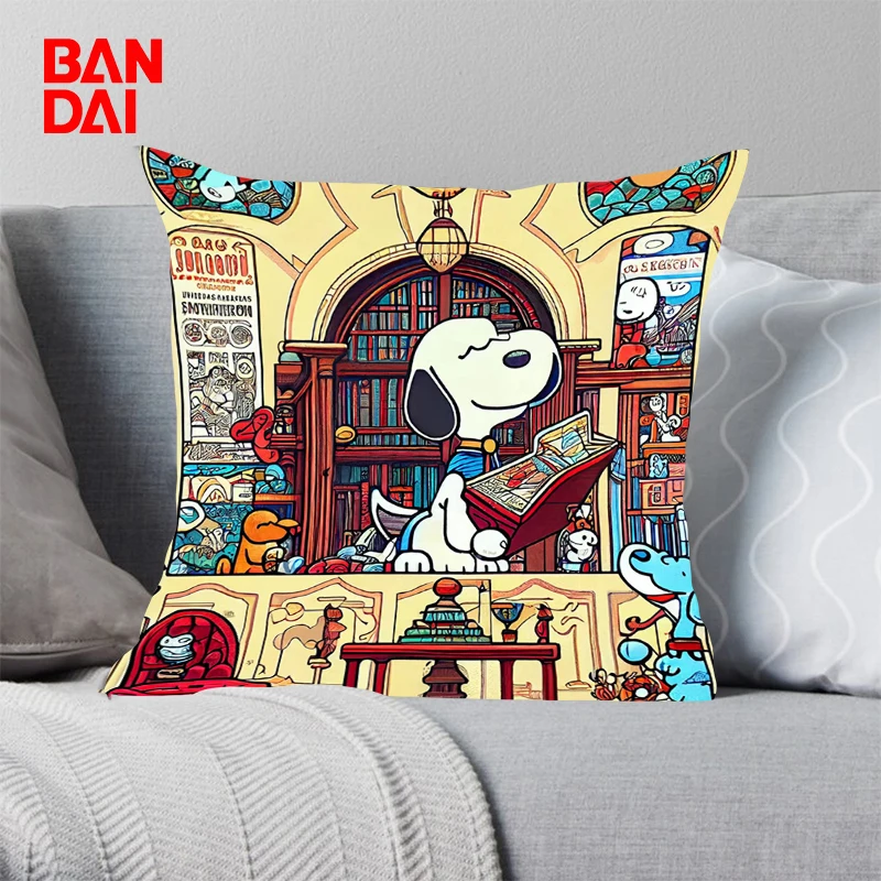 

45x45cm Bedroom Pillow Cases Kawaii Cartoon Pillowcase Snoopy Cushion Cover Short Plush Car Sofa Cover Home Decoration Cute Gift