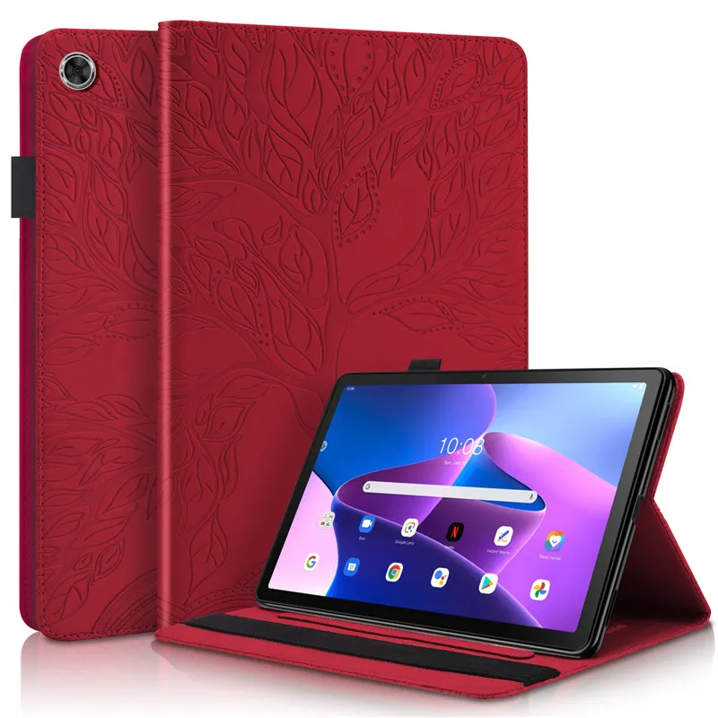 Чехол для планшета Lenovo Tab M10 Plus 3 3-го поколения TB125FU TB128FU чехол-бумажник с тисненым