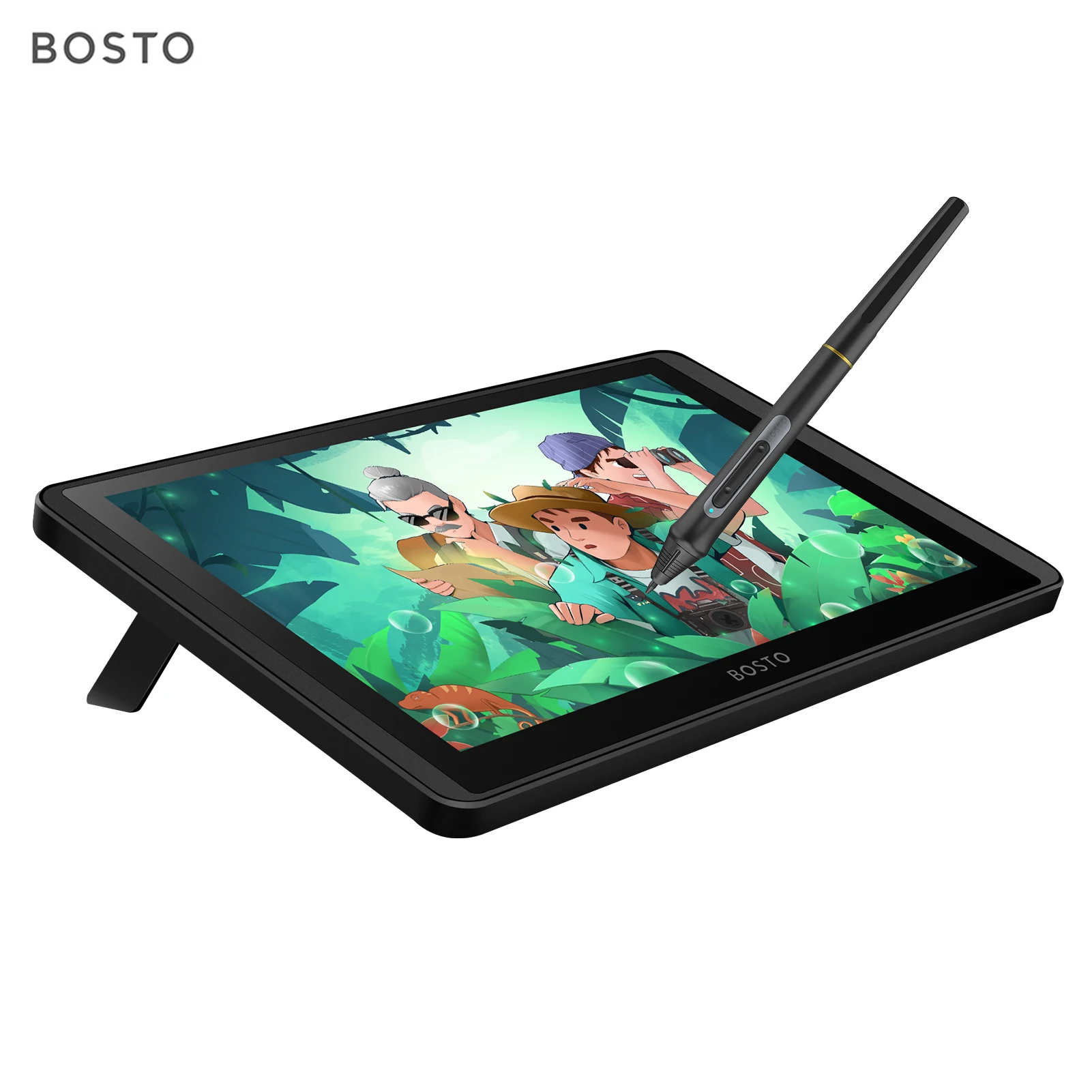 BOSTO 12HD-A H-IPS LCD Graphics Drawing Tablet Monitor 11.6 Inch Size 1366x768 Display 8192 Pressure Level Passive Technology