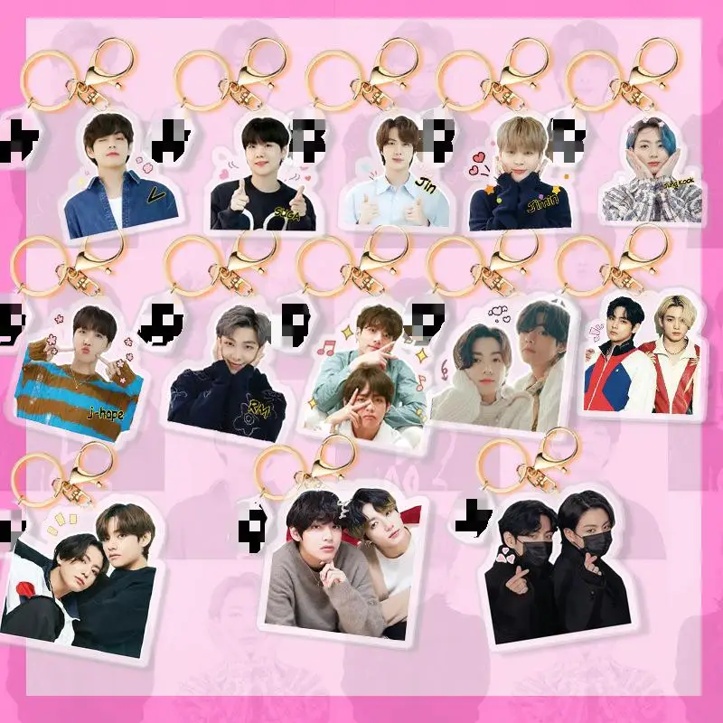 

KPOP bangtan boys Butter album Acrylic keychain accessories Backpack doll model pendant pendant Fan Gifts JIMIN SUGA JIN Cosplay