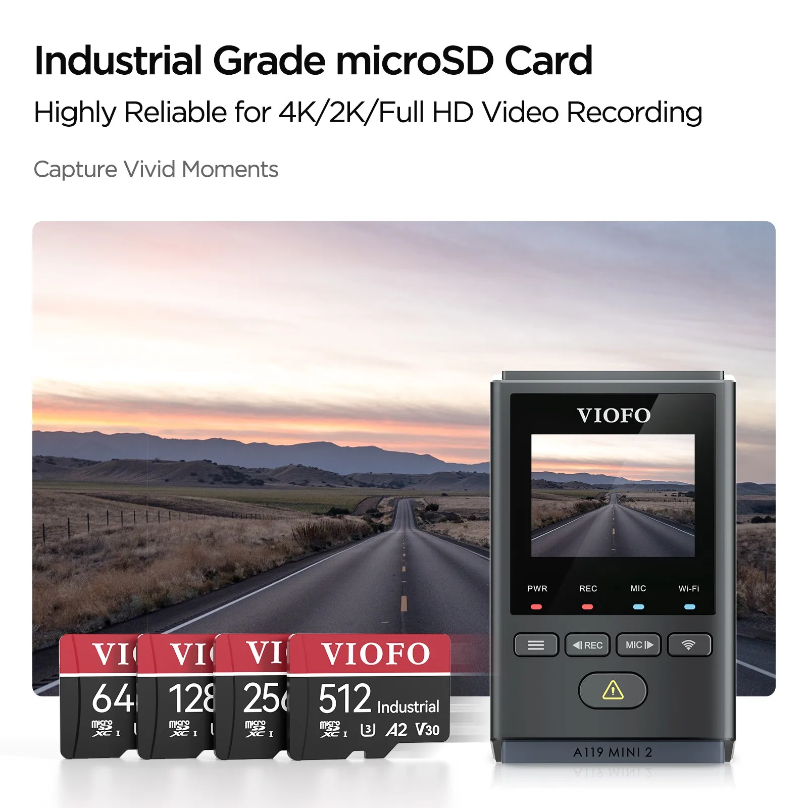Карта microSD промышленного класса VIOFO высокоскоростная карта памяти U3 A2 V30 с