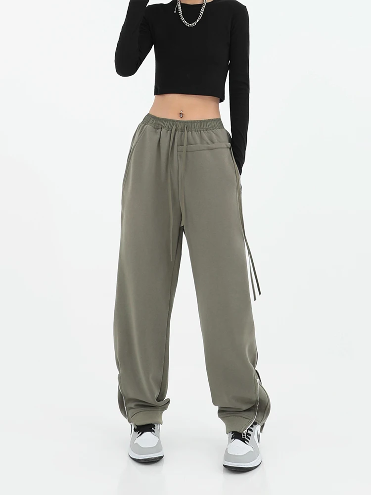 

Streetwear Joggers Baggy Trousers Loose Wide Leg Women Punk Sweatpants Drawstring Chic Solid Fashion Vintage Pants Casual Y2K