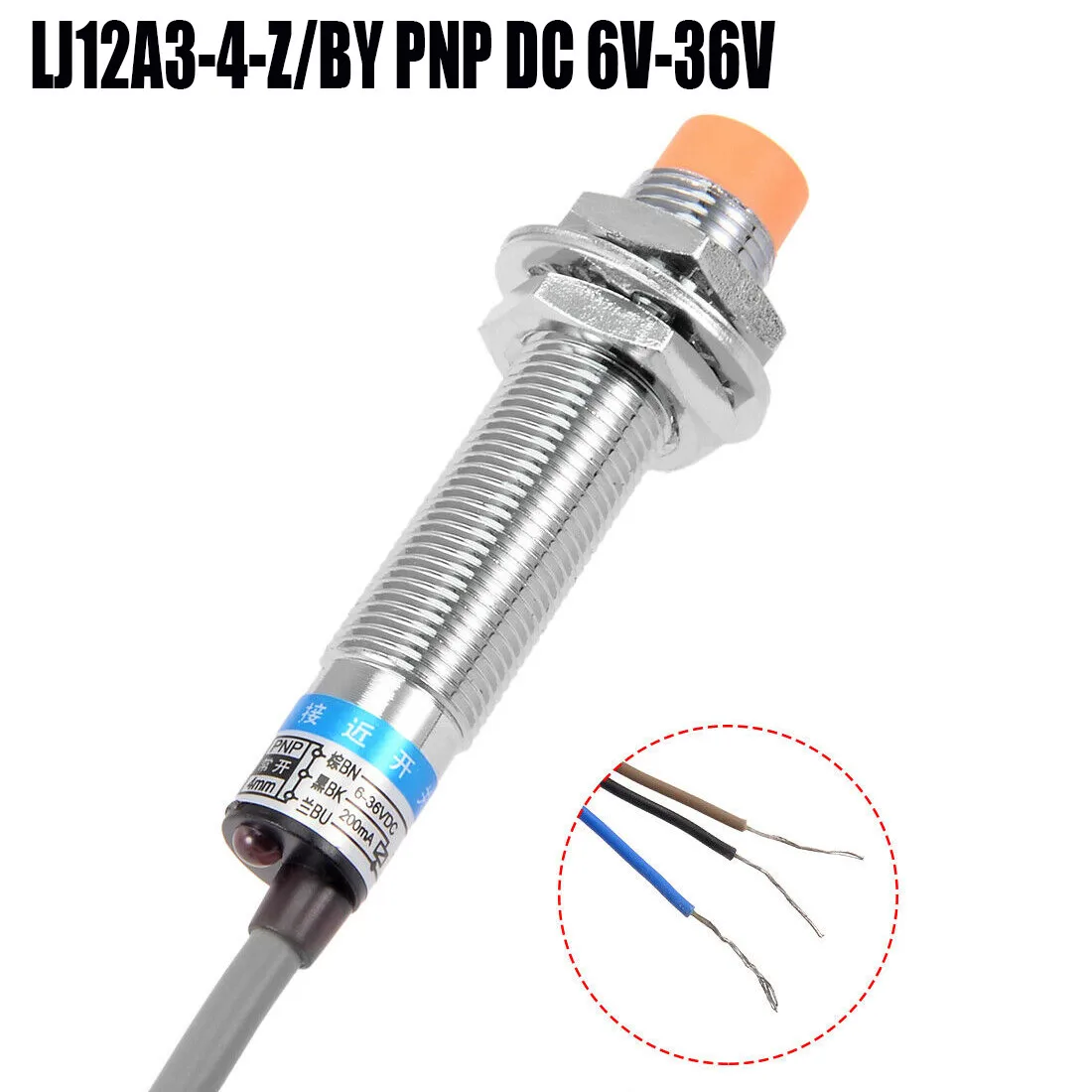 

LJ12A3-4-Z/индуктивный датчик приближения, переключатель, PNP Постоянный ток 6V-36V Цилиндрический постоянный ток, 3 линии для индустрии, счетчик час...