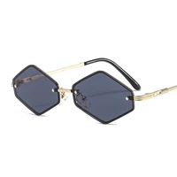 luxury rhombus sunglasses for men and women vintage designer unisex glasses metal frame gradient shades uv400