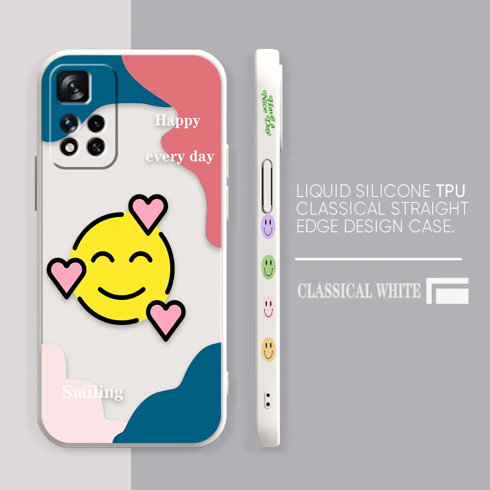 Phone Case For Redmi Note 12 11 11T 11R 11S 10 9T 8 7 7S PRO PLUS 4G 5G Case Cover Fundas Cqoues Shell Capa Lovely Smiling Face