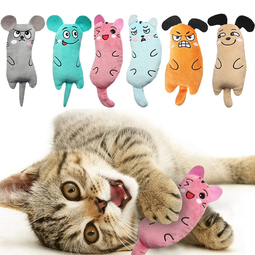 

Cute Cat Toys Funny Interactive Plush Cat Toy Mini Teeth Grinding Catnip Toys Kitten Chewing Squeaky Toy Pets accessories