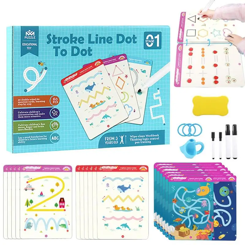 

Children Montessori Drawing Toy Pen Control Training Color Shape Recognition Game Set Toddler Learning Educational Toy