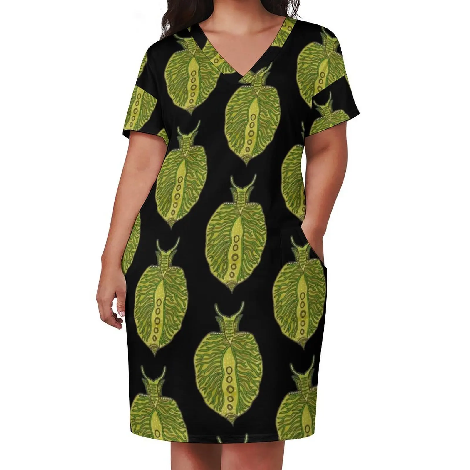 Женское платье из полиэстера и спандекса зеленое