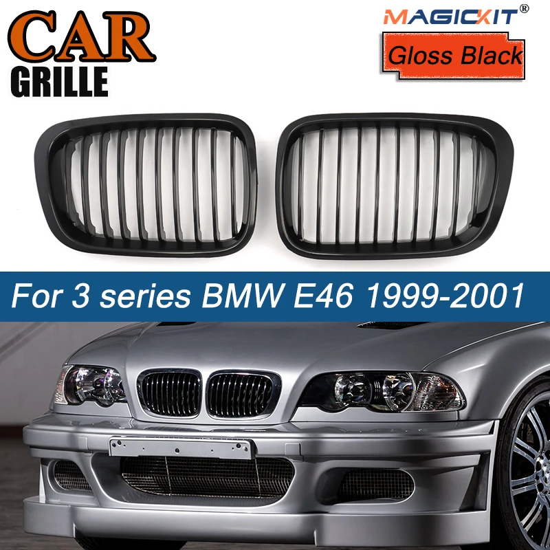 

Передний спортивный бампер MagicKit, для BMW 3-Series E46 Sedan 1998-2001, глянцевая черная сменная деталь