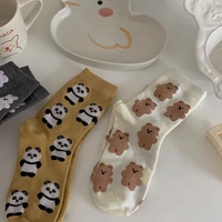 city animal print cartoon cute medium tube socks women graffiti sports cotton socks sweet girl panda harajuku sock hipster