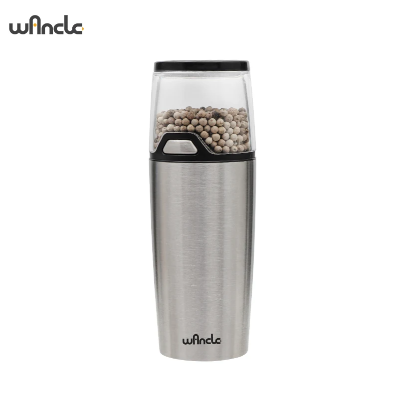 Электрическая мельница для перца Wancle или мельница для соли с регулируемой крупной мельницей для перца с 3 светодиодными лампочками