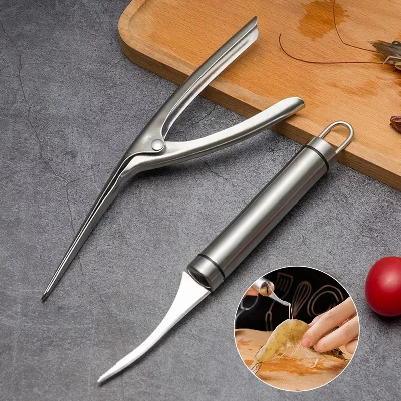 

2023New Steel Seafood Tools Shrimp Peeler Prawn Line Cutter Lobster Shell Remover Peel Device Kitchen Tool Accessorie
