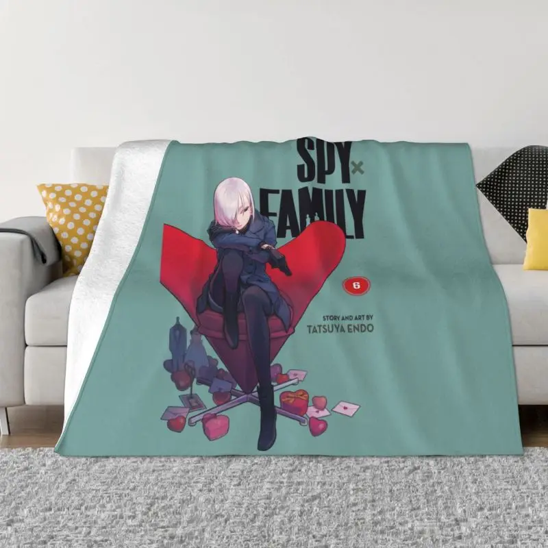 

Spy X Family Anya Bond Anime Blanket for Car Bedroom Sofa Bedspreads Flannel Fleece Warm Loid Forger Cartoon Throw Blankets