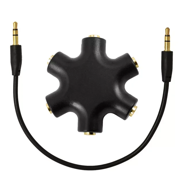 

3.5mm Earphone Audio Splitter 1 Male to Female Cable 5 Way Port Aux Music Sound Output Cables Stereo Headset Extension