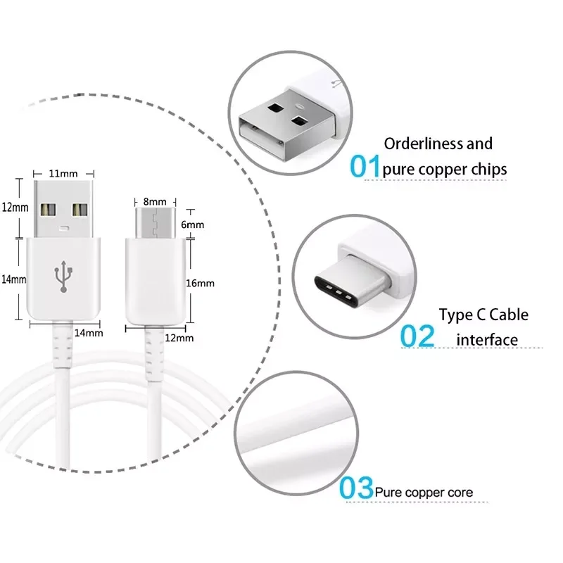 

USB 3.1 Type C Cable Fast Charger Line For Samsung Galaxy S20 Note 20 10 Ultra S20 FE M51 M31 A91 A71 A51 A31 S10 S9 S8