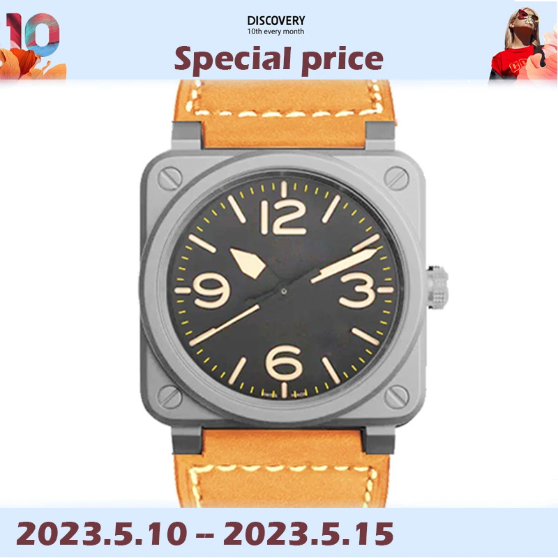 

Fashion Men Watches Leather Quartz Watch Fashion Sport BR Brand Mens Square Wristwatch Reloj Hombre Clock Male Relogio Masculino