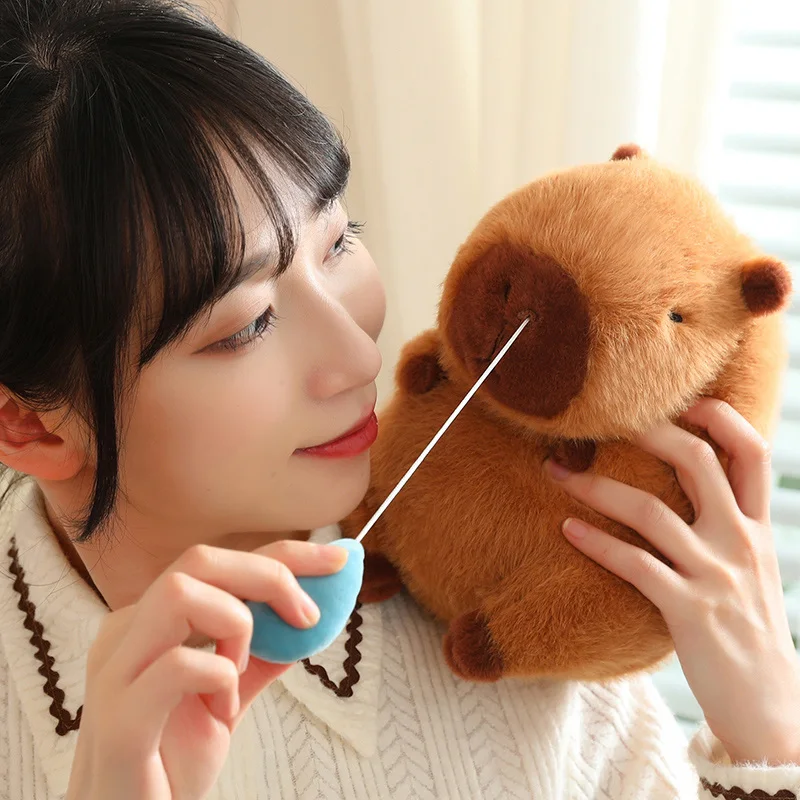 Милые пушистые плюшевые игрушки капибара кавайные мягкие с кусками маленькие