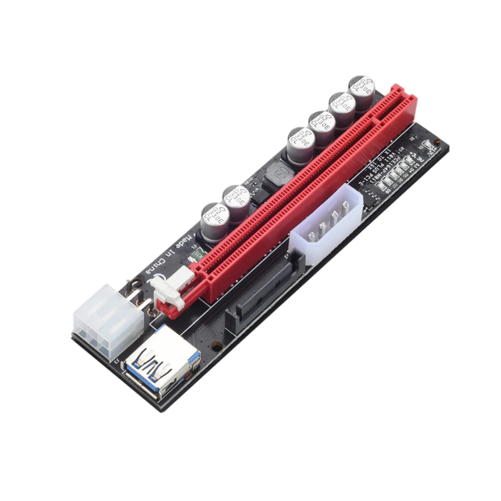

2021 Новинка 6 шт. PCI-E pcie Riser 009 Экспресс 1X 4x 8x 16x расширитель PCI E USB Райзер 009S двойной 6-контактный адаптер карта SATA 15pin для графического процессора