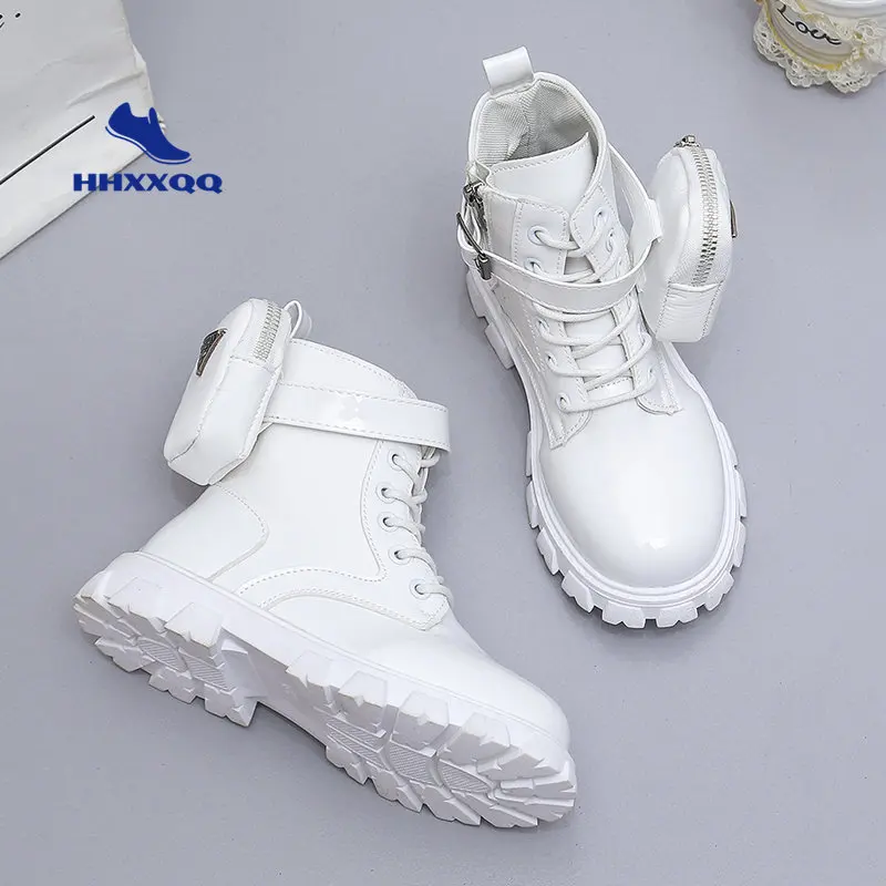 2022 New Winter Children Shoes PU Leather Waterproof Plush Boots Kids Snow Boots Brand Girls Boys Casual Boots Fashion Sneakers