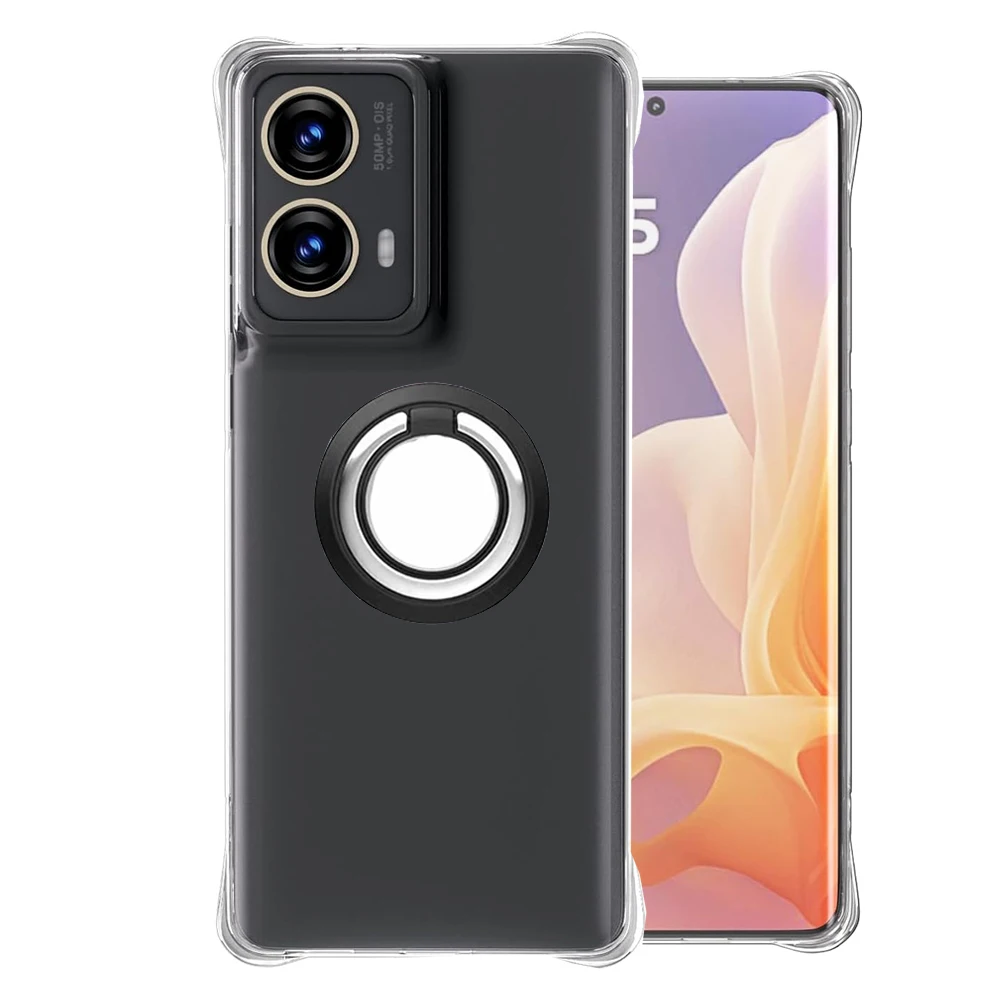 Кольцевой держатель для Motolora MOTO G85 усиленный Мягкий Прозрачный ударопрочный