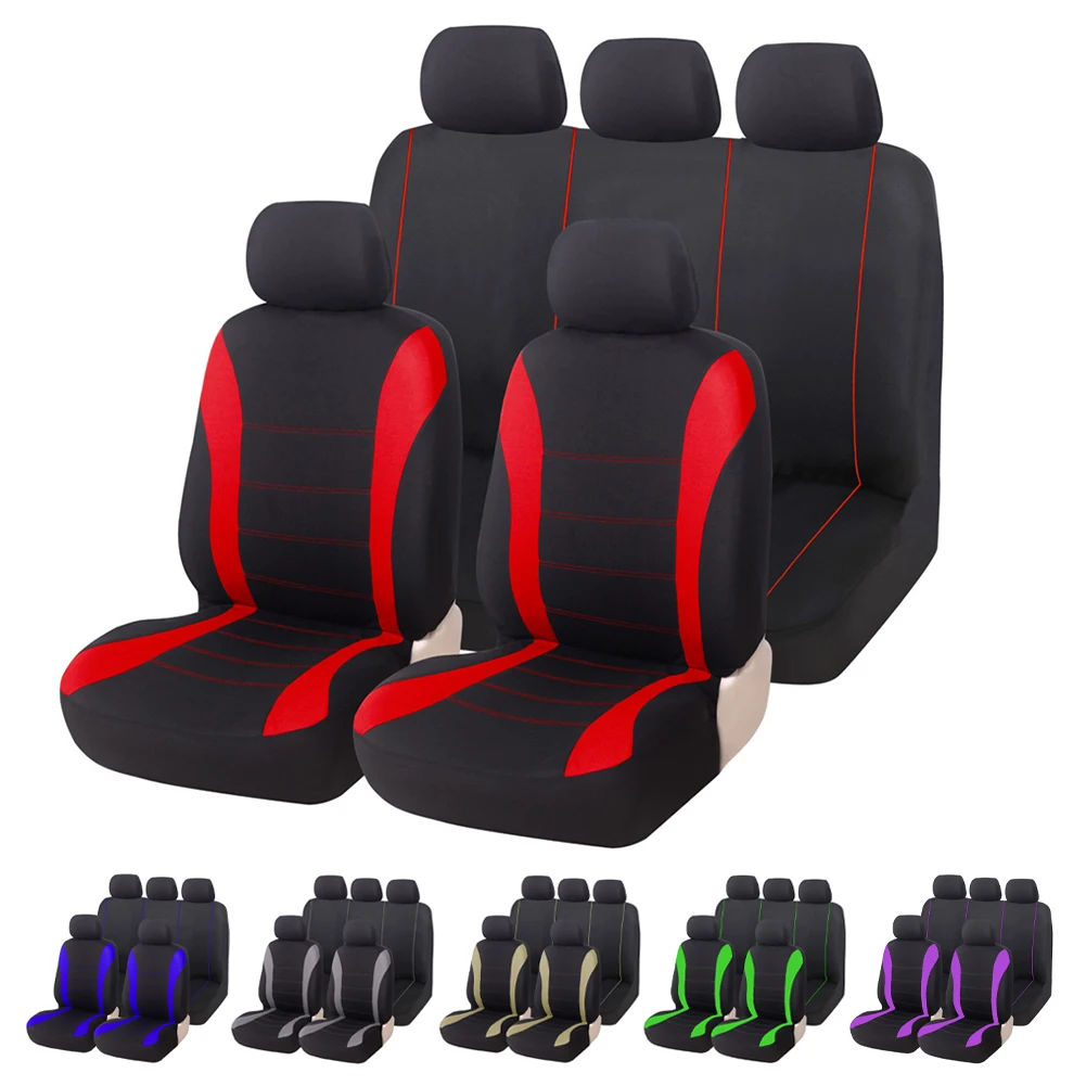 

Full Set Car Seat Covers Polyester Seat Covers Cushion Universal Car Chair Protector Mat For Sedans SUV Interior Accessories