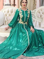 bbonlinedress moroccan caftan evening dresses satin a line elegant o neck long evening dress for wedding button marocain kaftan