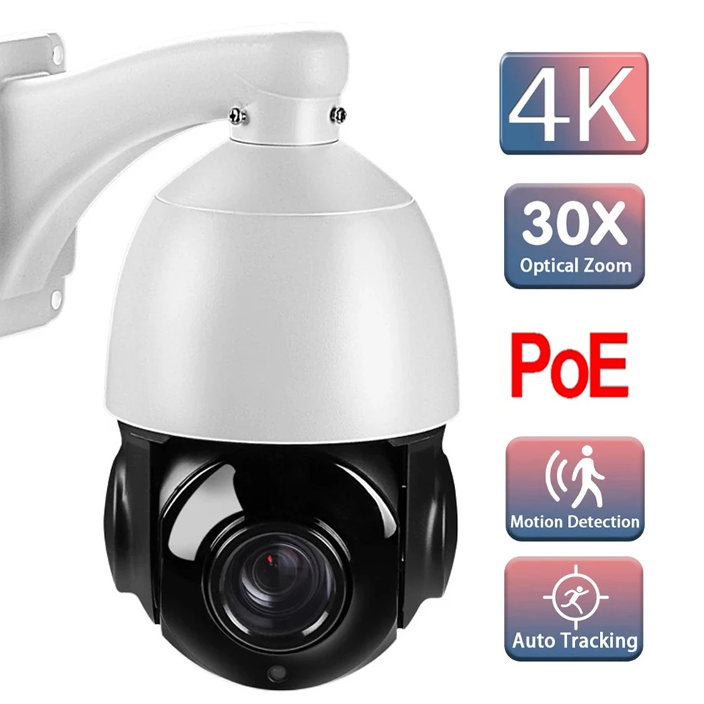 

8.0MP 4K POE 30X PTZ Dome IP Camera Outdoor AI Human Detection Recognition Auto Tracking Security Video Surveillance Camhi