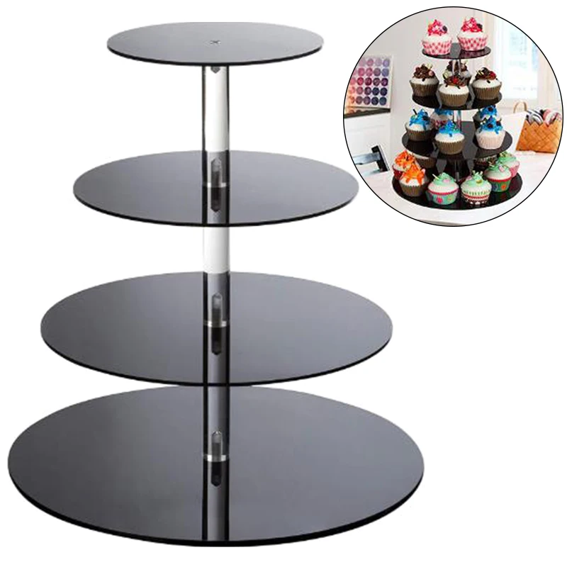 

4-Layer Acrylic Cupcake Display Stand Serving Table Platter Rack Wedding Party