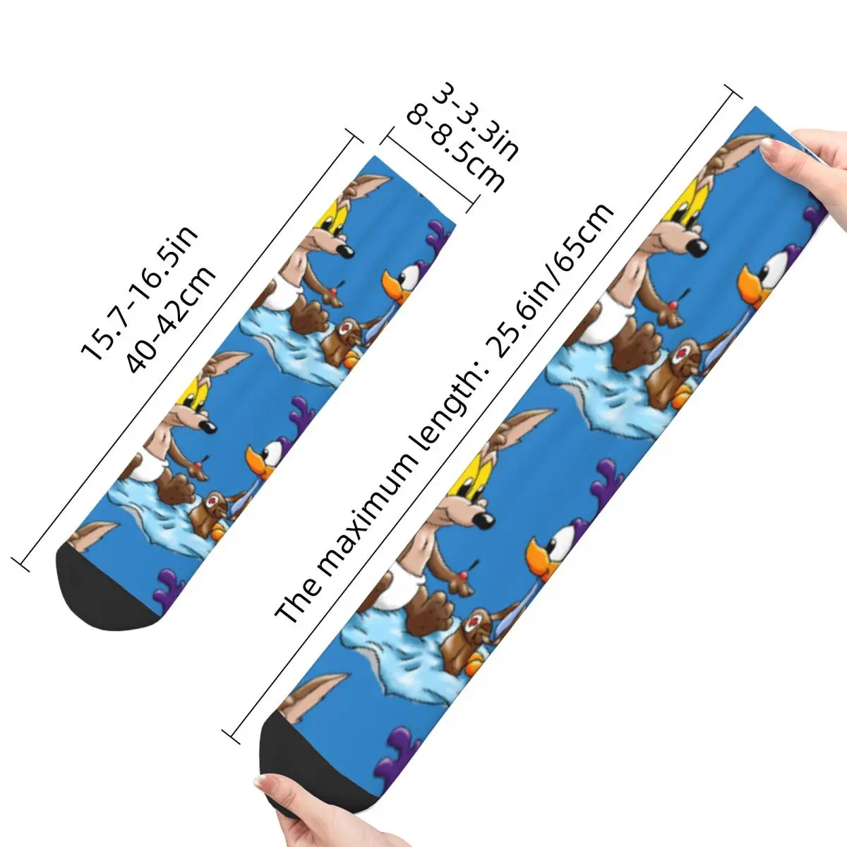 Hip Hop Vintage Doctor Helps Me Crazy Men's Compression Socks Unisex Roadrunner Animation Amusing Fight Street Style Crew Sock