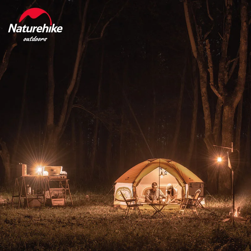 Naturehike Outdoor Hexagonal Camping Tent 3-4 Persons 210T Fabric Large Space Windproof Family Tent For Hiking Travel NH21ZP001