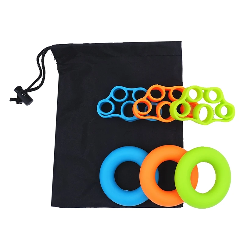 

6Pcs Resistance Bands Hand Grip Set Grip Strength Trainer With Carrying Bag Hand Exercises Finger Exerciser