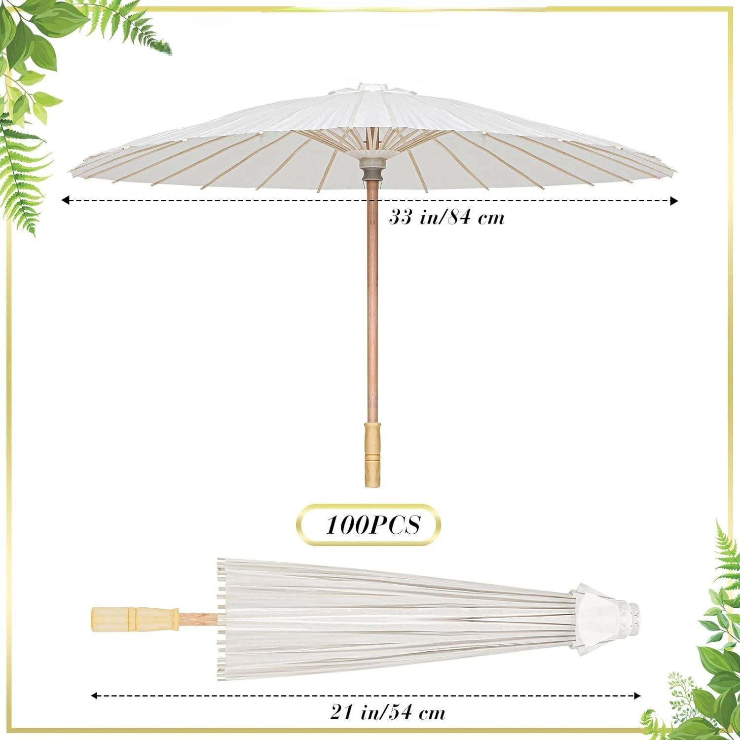 100 штук 33-дюймовых бумажных зонтов украшенных зонтами в китайском японском стиле