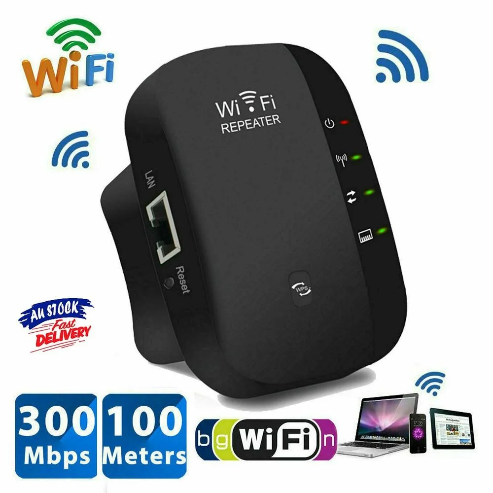 

300 Mbps Wifi Repeater Wireless Signal Extender Booster AP Range Router Enhance Amplify Received Signal Routing Connector