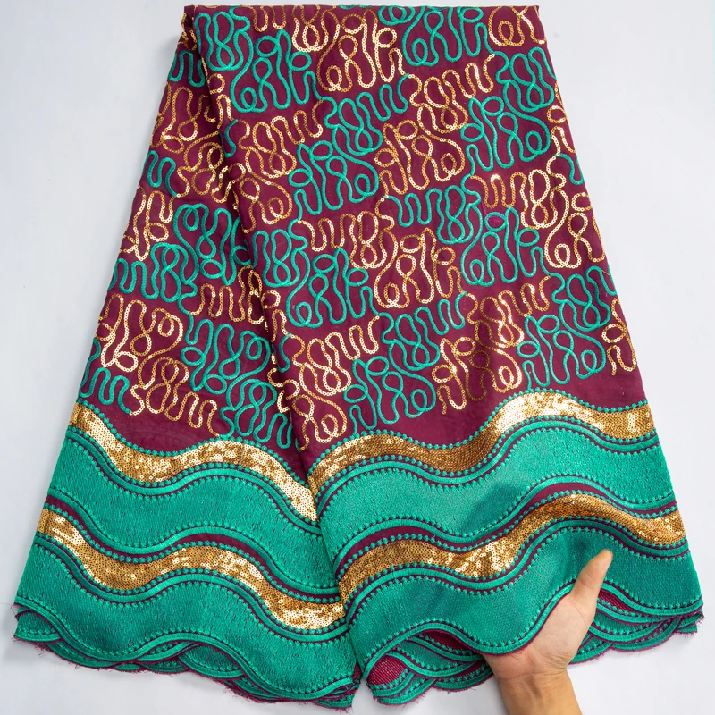 

African Voile Cotton Lace Fabric With Sequins Swiss Luxury Lace Fabric 2023 High Quality Nigerian Wedding Dress For Women A3438