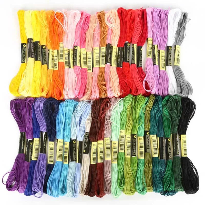 

8 шт./упак., хлопчатобумажная шелковая линия для рукоделия, нитки для вышивки, многофункциональные чистые цветные швейные инструменты, нитки...