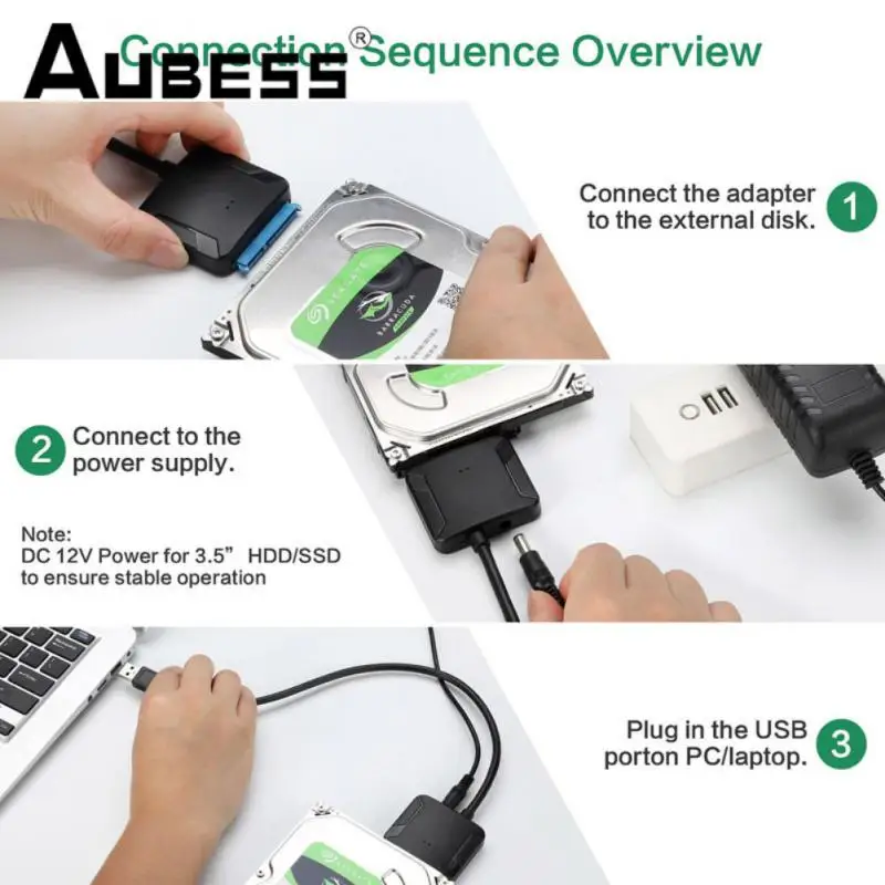 

Адаптер для жесткого диска универсальный высокоскоростной передачи данных 2,5/3,5 дюйма 5 Гбит/с Компьютерные аксессуары Usb кабель