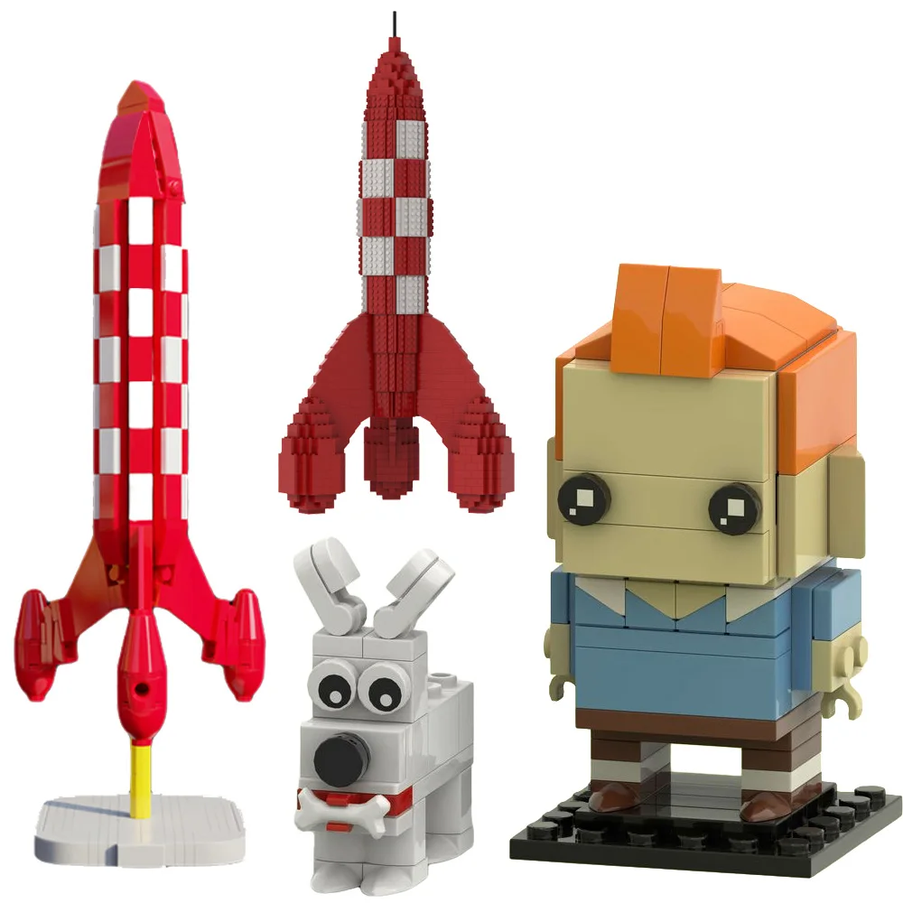 

MOC Catoon BrickHeadzs Set Space Rocket Buliding Block The Adventure Movie Anime Figures Assemble Toys For Kids Birthday Gifts