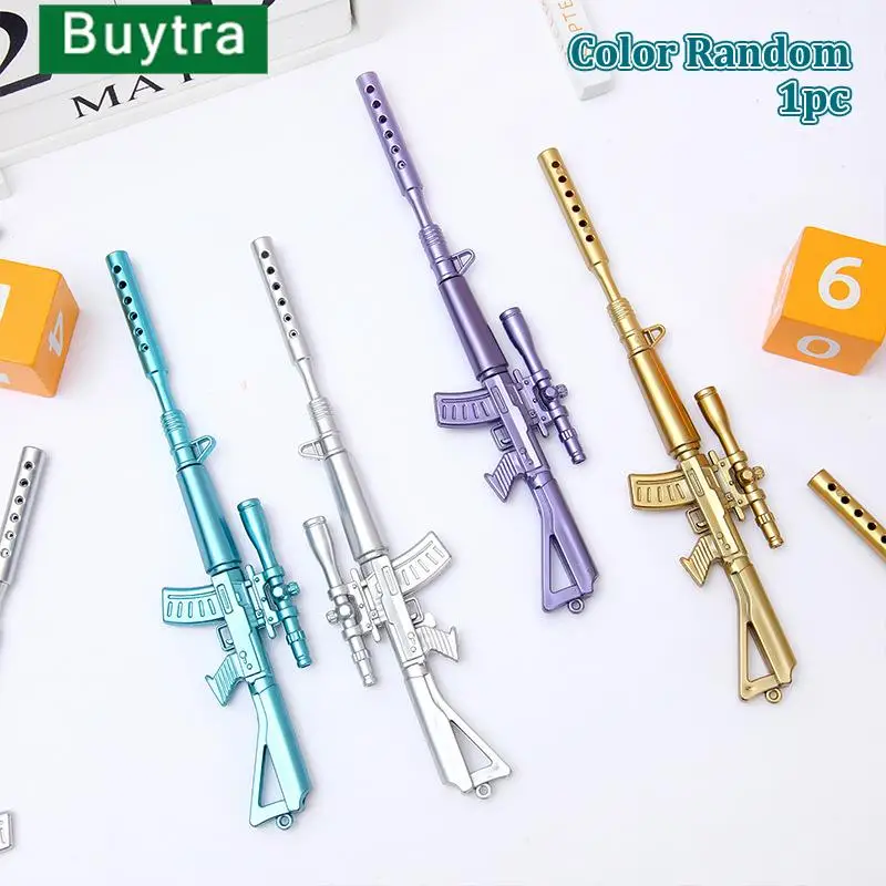 

1PC Kawaii Creative Novelty Colorful Gun Shape Gel Pen Fashion Cool Student Stationery Office School Supplies For Boys Gift