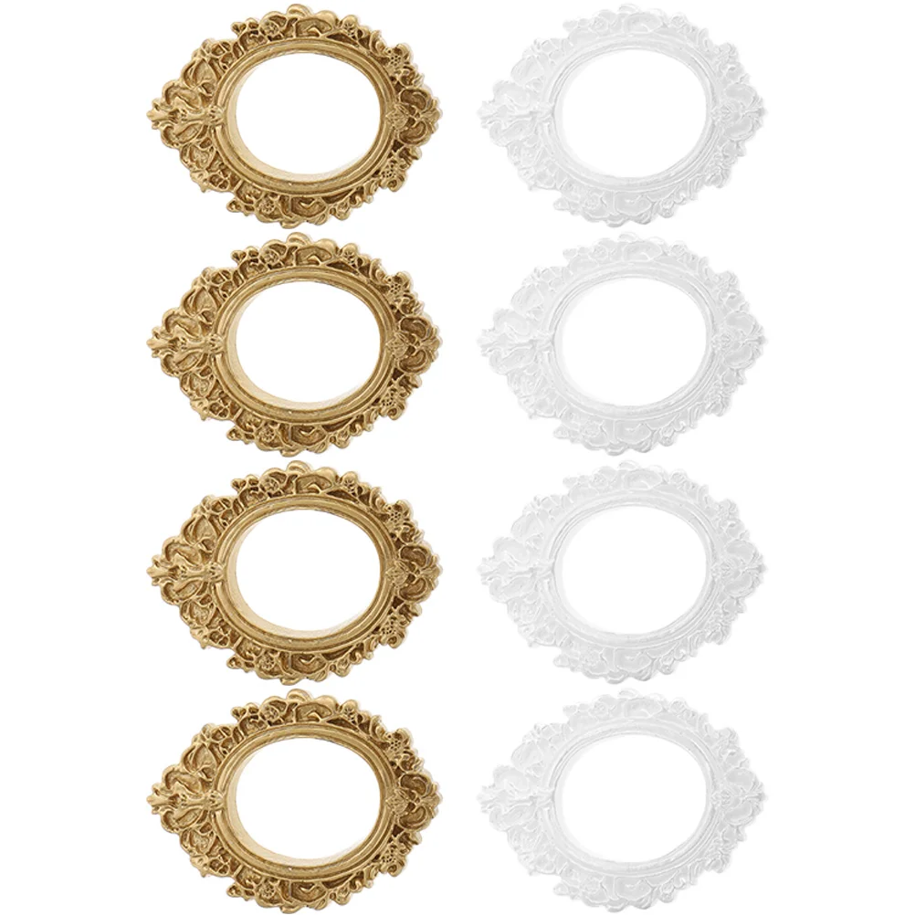 

8 Pcs Material DIY Photo Frame Vintage Tabletop Resin Miniature Photograph