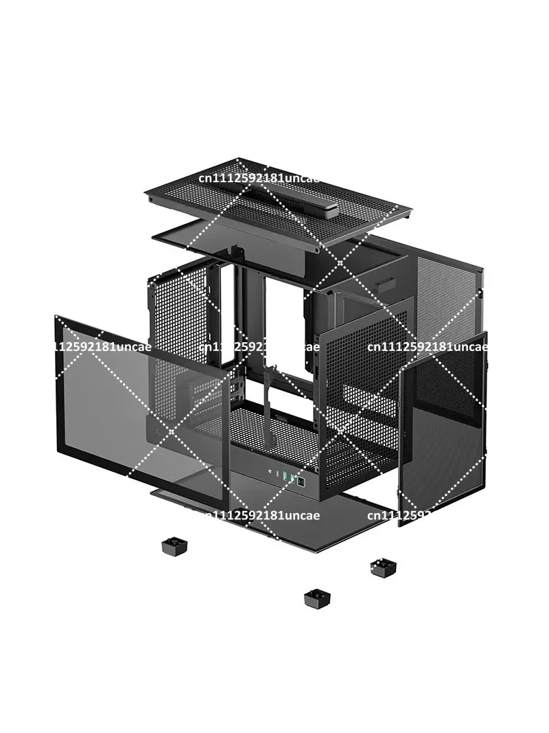 Портативный корпус для ПК ITX с сетчатой передней панелью, поддержкой порта Type-C, блока питания ATX и длинных видеокарт (art.: 3920db229afbf) - 3920db229afbf