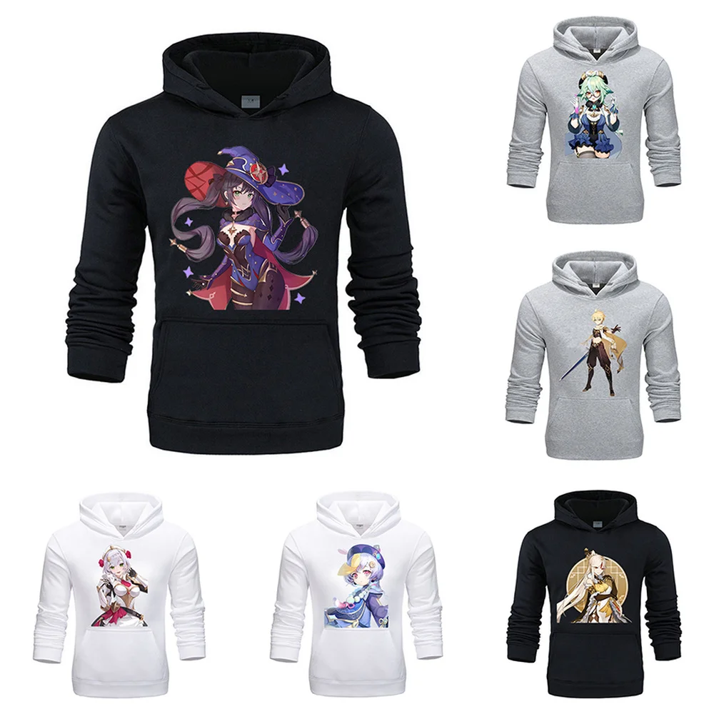 

Genshin Impact Game Cosplay Balck Oversized Men Hoodies Series Sweatshirts Streetwear Hip Hop Trendy Individuality Pullover