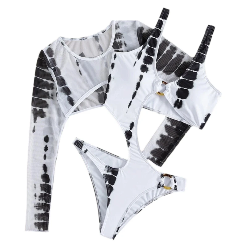 

H58D One Piece Swimsuits with Cover Up for Women Sexy Bathing Suits High Cut Swimwear