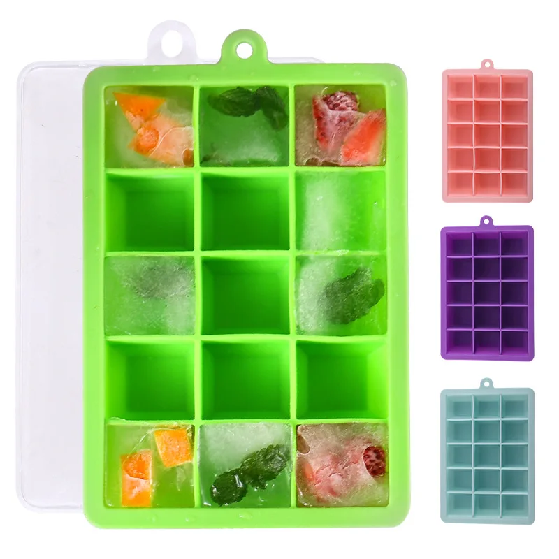 

15/24 Grid Large Silicone Ice Cube Mold Ice Tray Mold Ice Cube Maker Mould Non-toxic Durable Bar Pub Wine Ice Blocks Maker