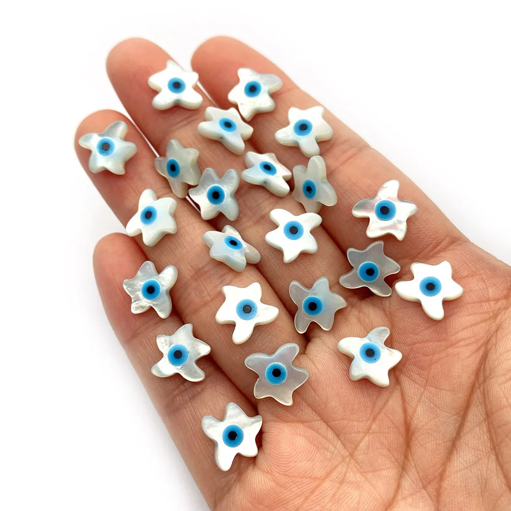 

3pcs Natural White Sea Shell Pentagram Beads 10mm Devil's Eye Jewelry Making Loose Bead For DIY Making Bracelet Earring Necklace
