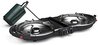 

Туристическая пропановая плита N Go с 2 горелками, портативная складная туристическая плита с кнопкой быстрого зажигания, 2 регулируемых горелки с пультом